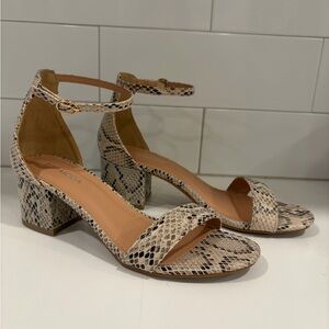 Snakeskin Heeled Sandals